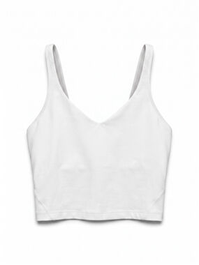 LULULEMON Align White Tank Top Cropped Yoga Athleisure, Sz 6